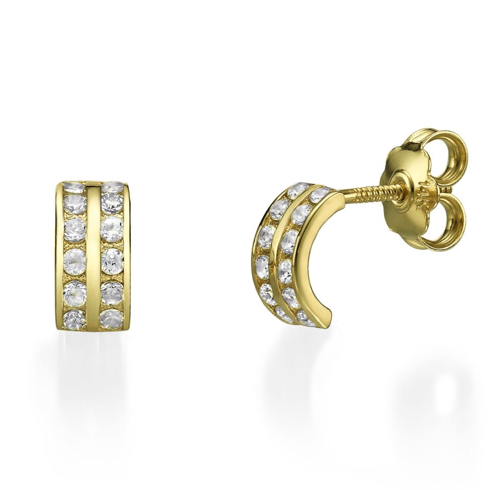 Girl's Jewelry | 14K Yellow Gold Teen's Stud Earrings - Rihanna