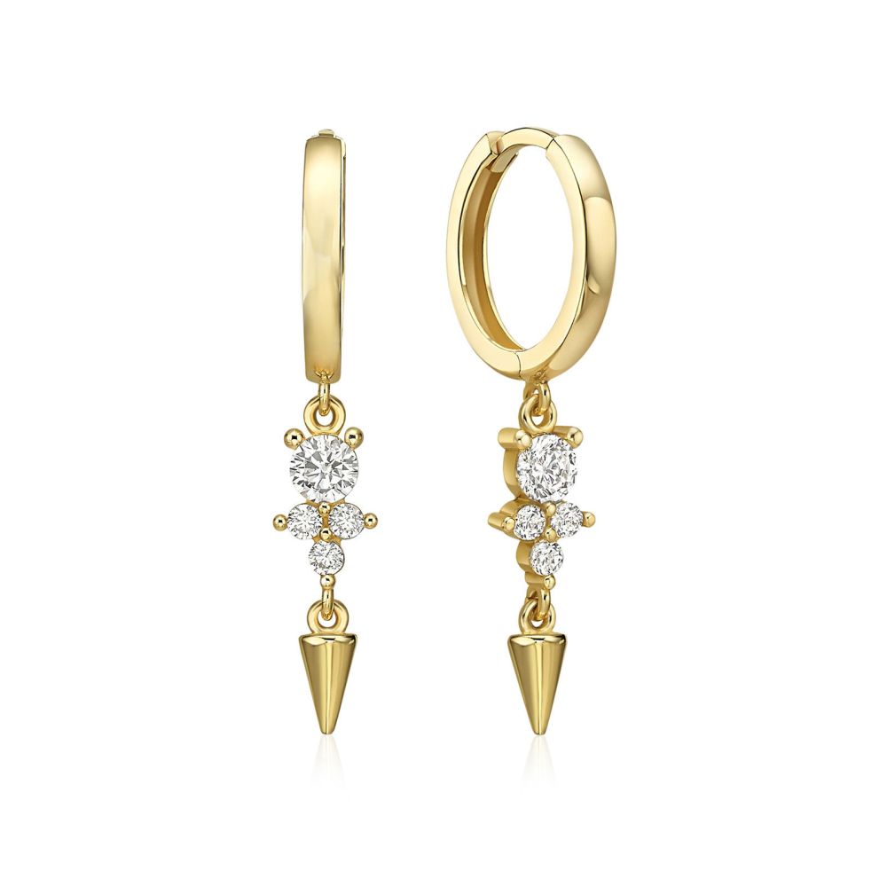 Gold Earrings | 14K Yellow Gold Women's Earrings - Charm Maple