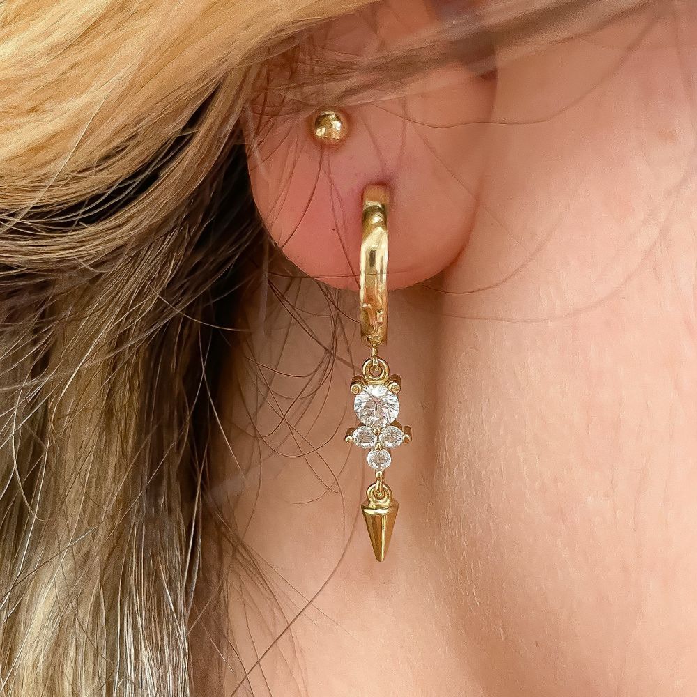 Gold Earrings | 14K Yellow Gold Women's Earrings - Charm Maple