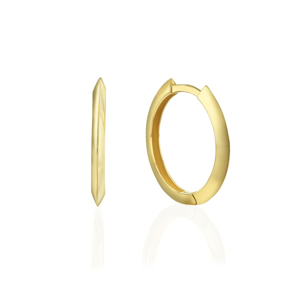 Gold Earrings | 14K Yellow Gold Women's Hoop Earrings - Lagos