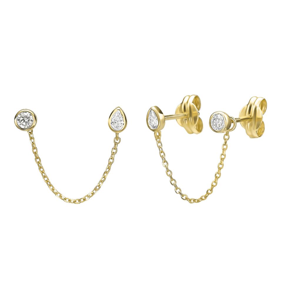 Gold Earrings | 14K Yellow Gold Earrings - Cecil