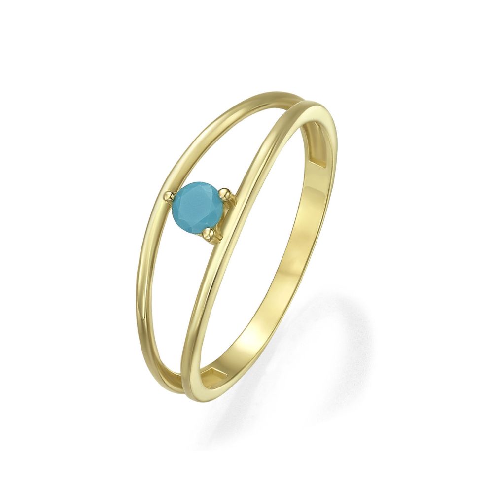 gold rings | 14K Yellow Gold Rings - Blue Erin