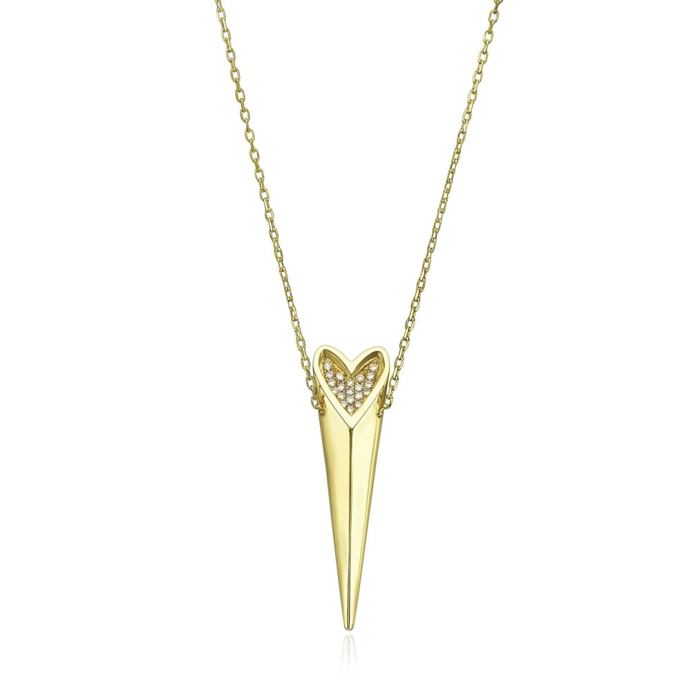 Women’s Gold Jewelry | 14K Yellow Gold Diamond Women's Pendant - sparkling wild heart