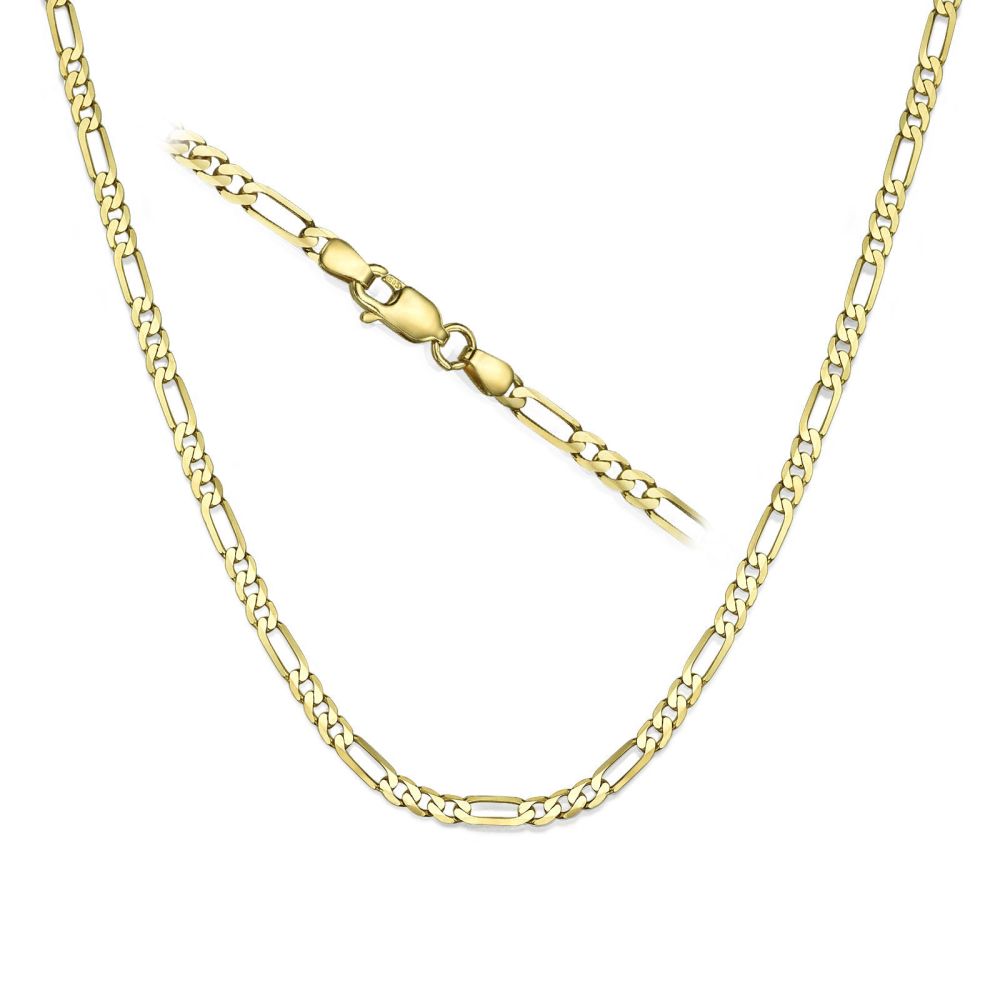 Jewelry for Men | 14K Yellow Gold Chain for Men Figaro 3.84mm Thick, 19.7