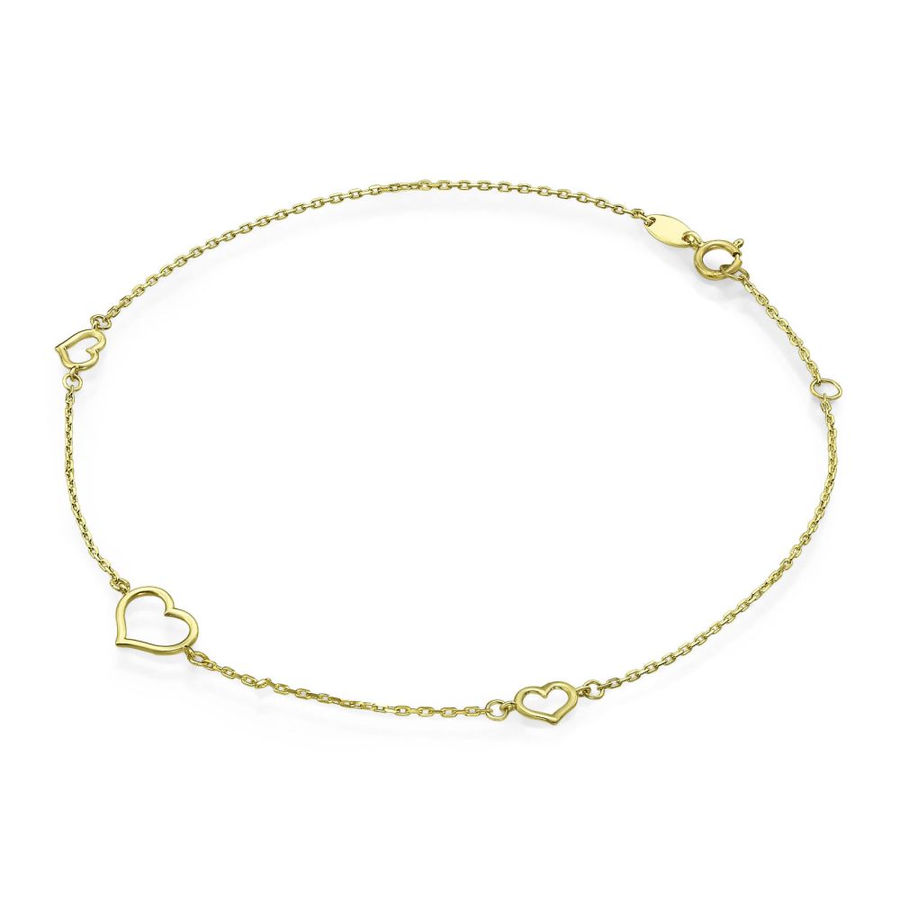Women’s Gold Jewelry | 14K Yellow Gold Ankle Bracelet - Tapiti Heart