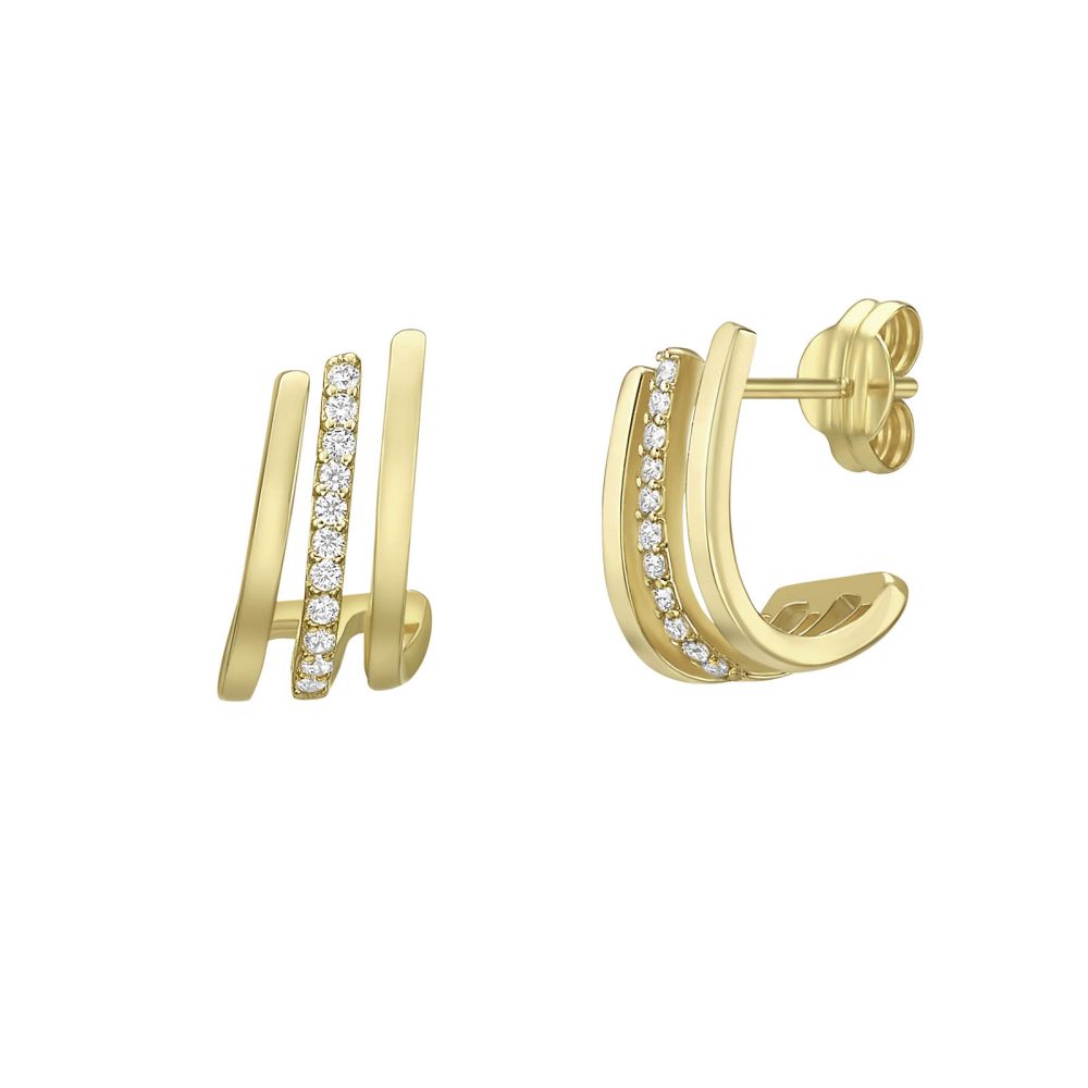 Gold Earrings | 14K Yellow Gold Earrings - Kayla