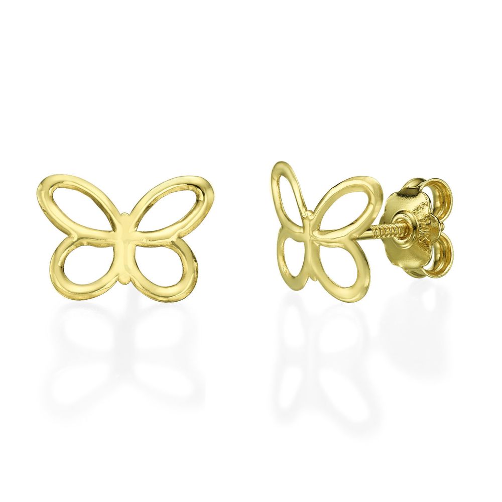 Women’s Gold Jewelry | 14K Yellow Gold Women's Earrings - Light Butterfly