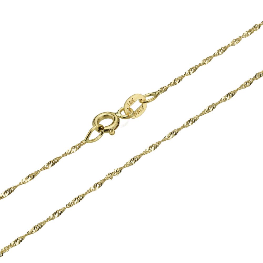 Gold Chains | 14K Yellow Gold Singapore Chain Necklace 1.6mm Thick, 17.7