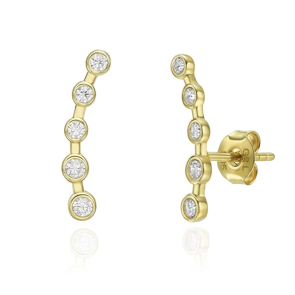 Gold Earrings | 14K Yellow Gold Women's Earrings - Milky Way