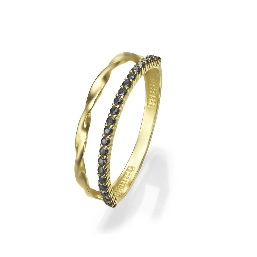 gold rings | 14K Yellow Gold Rings - Black Manuel