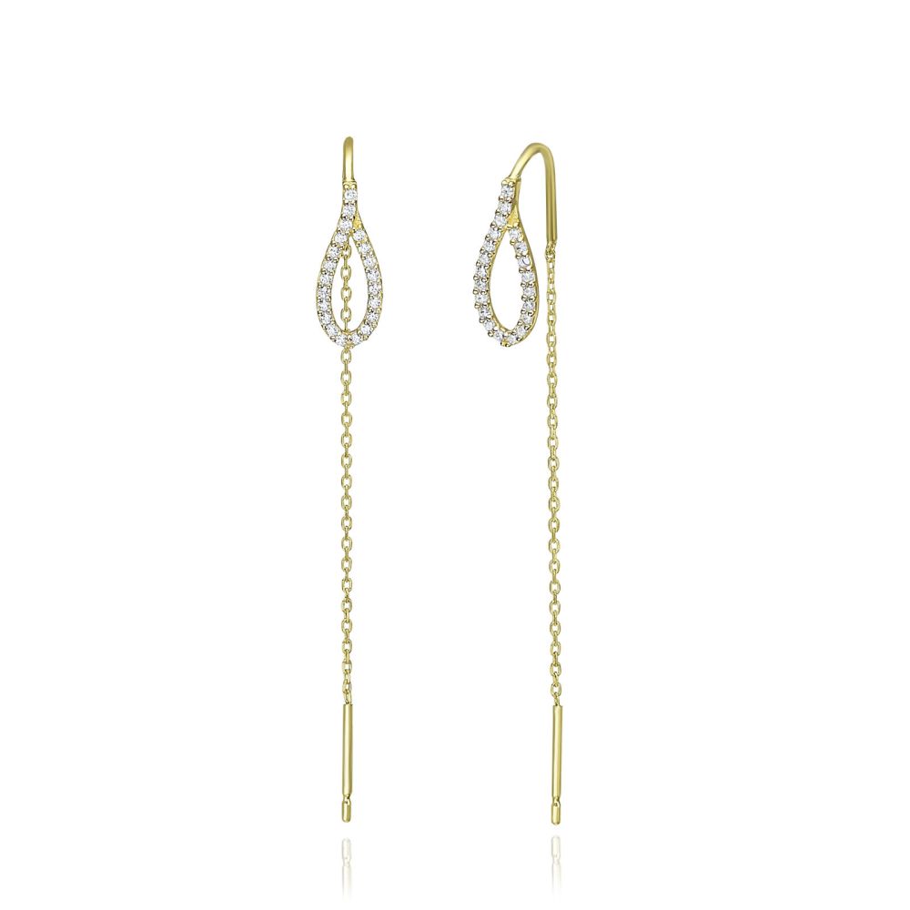 Women’s Gold Jewelry | 14K Yellow Gold Dangle Earrings - Shining Drop