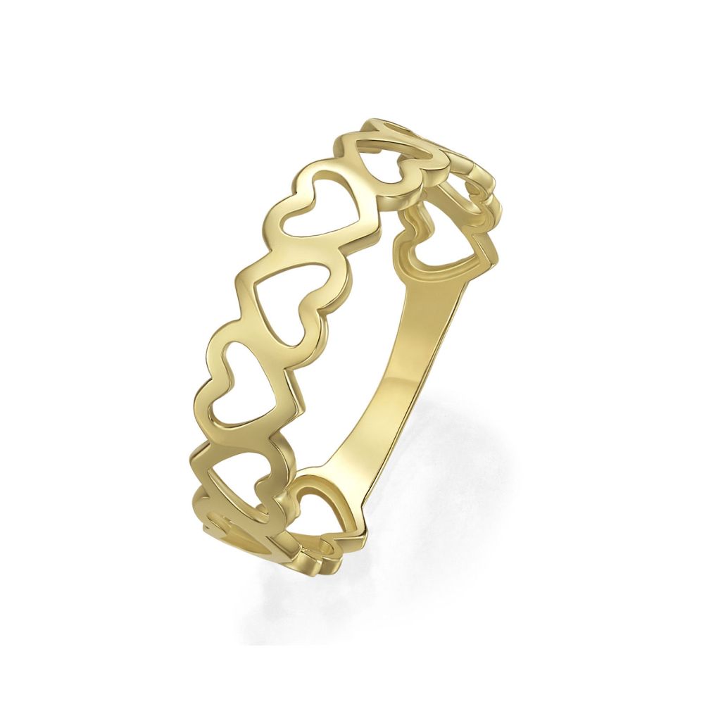 gold rings | 14K Yellow Gold Rings - Lola's hearts
