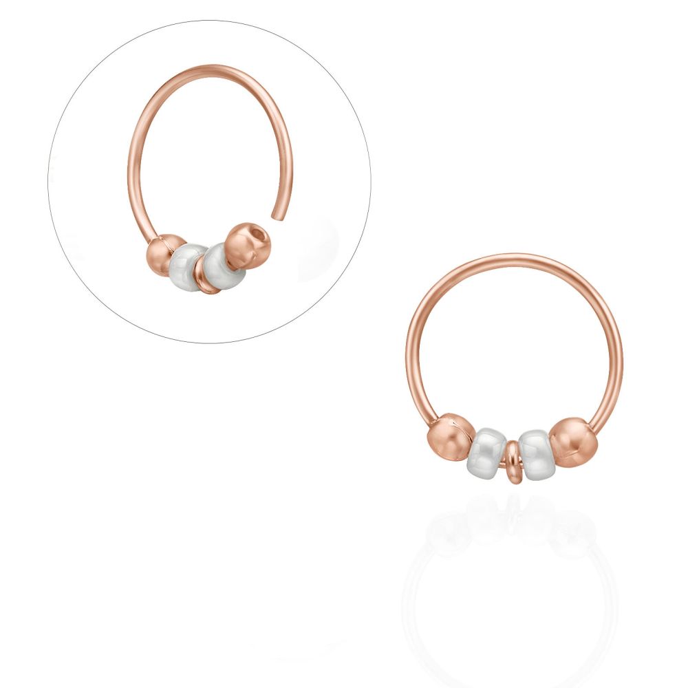 Piercing | Helix / Tragus Piercing in 14K Rose Gold with Black Beads - Large