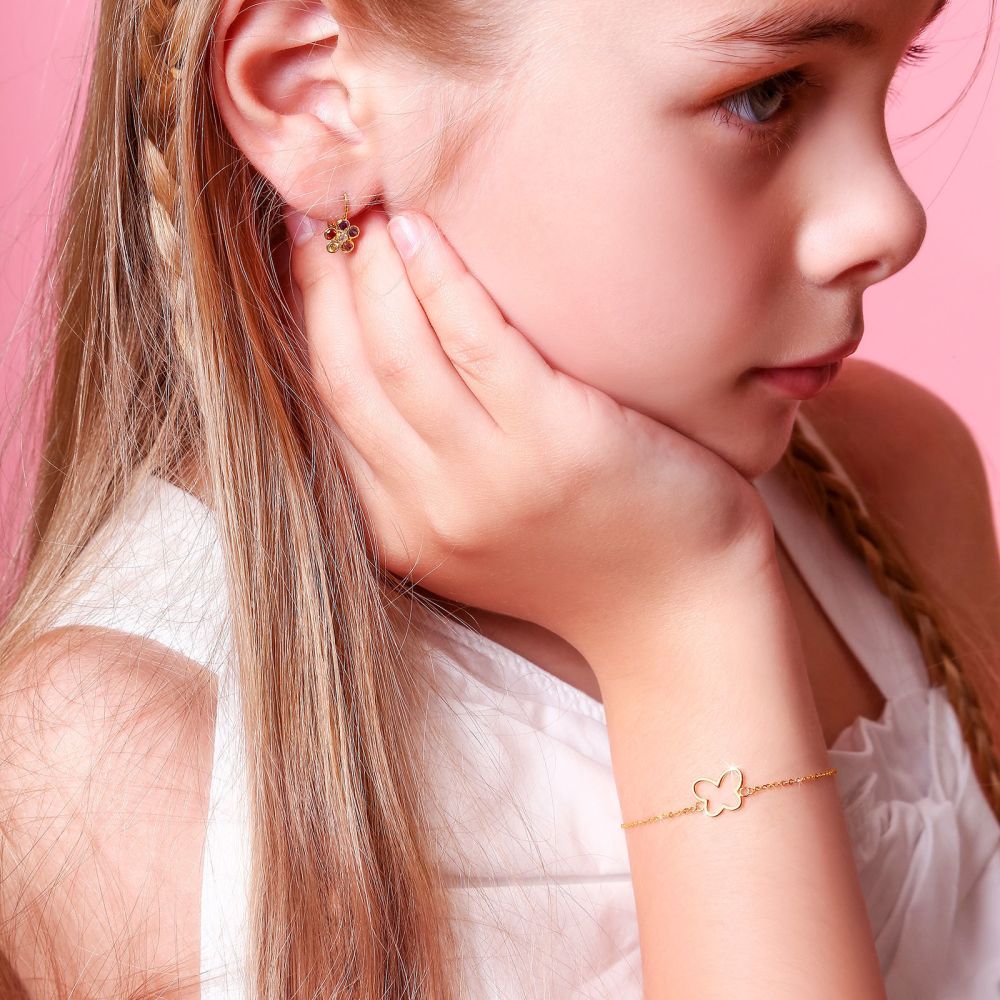 Girl's Jewelry | 14K Gold Girls' Bracelet - Shining Butterfly