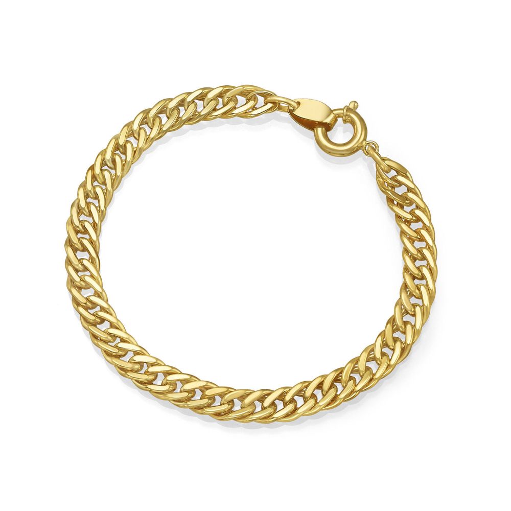 Women’s Gold Jewelry | 14K Yellow Gold Bracelet - Flat Links S