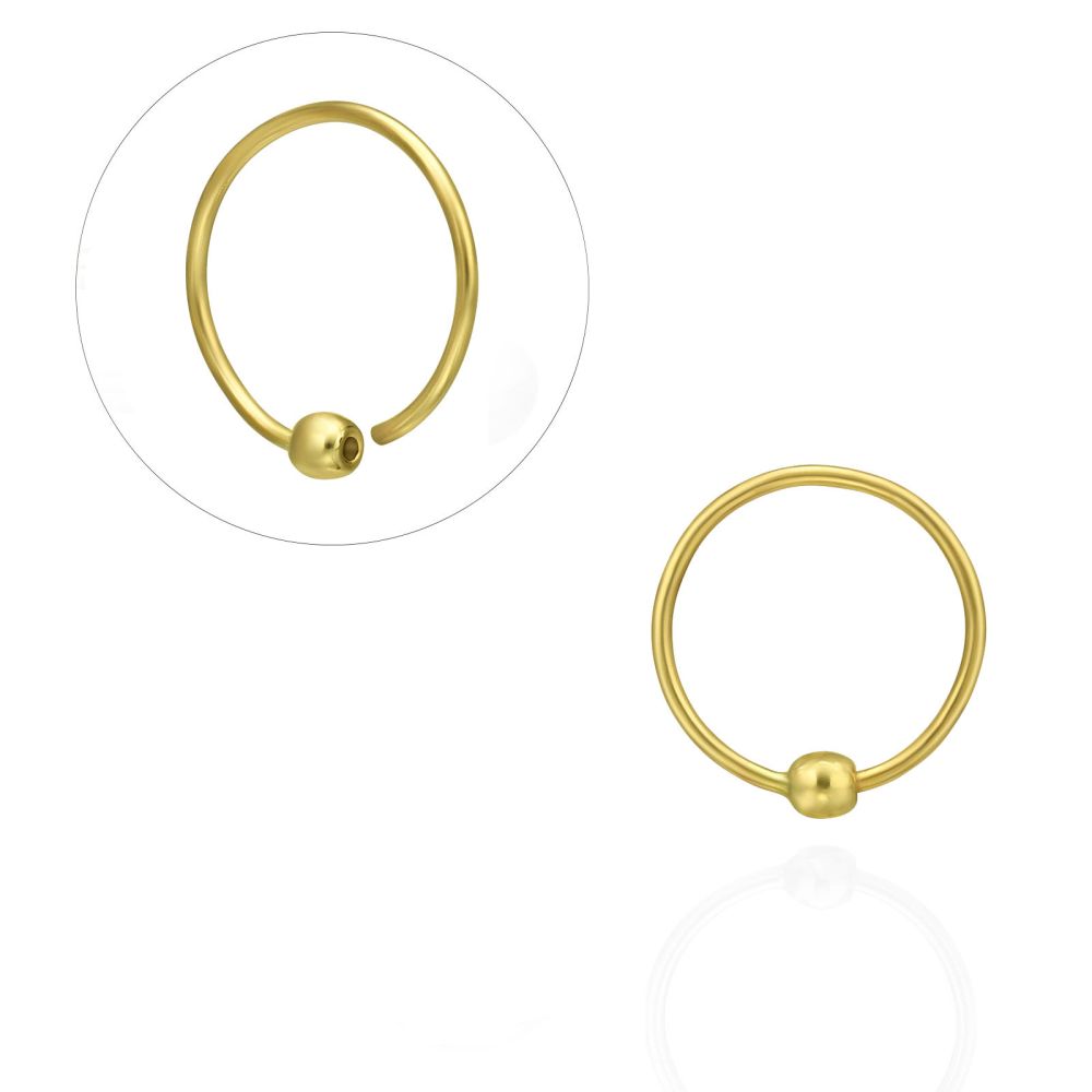 Piercing | Helix / Tragus Piercing in 14K Yellow Gold with Gold Ball - Small