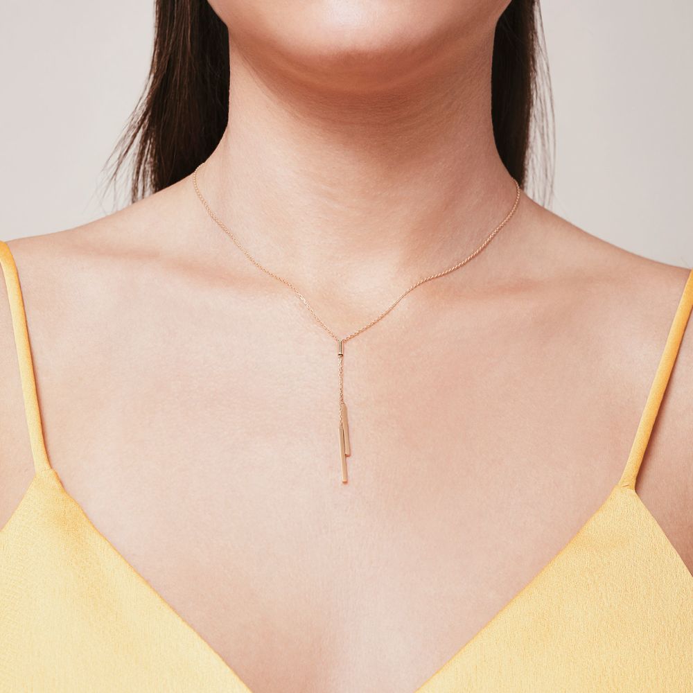 Women’s Gold Jewelry | Pendant and Necklace in 14K Yellow Gold - Light Beam