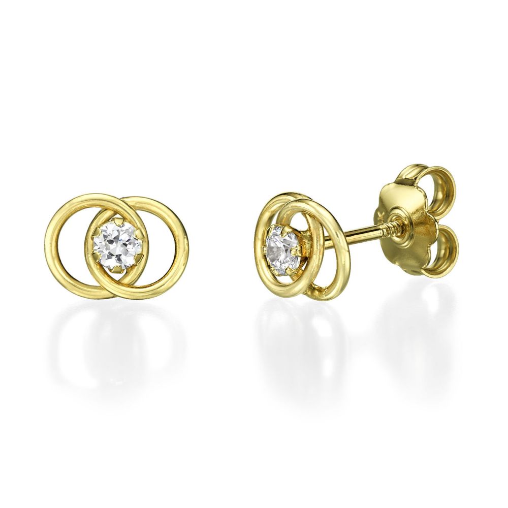 Girl's Jewelry | 14K Yellow Gold Teen's Stud Earrings - United