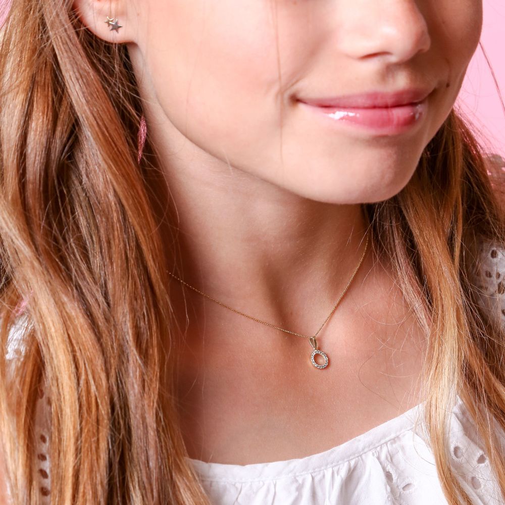 Girl's Jewelry | Pendant and Necklace in Yellow Gold - Circles of Joy