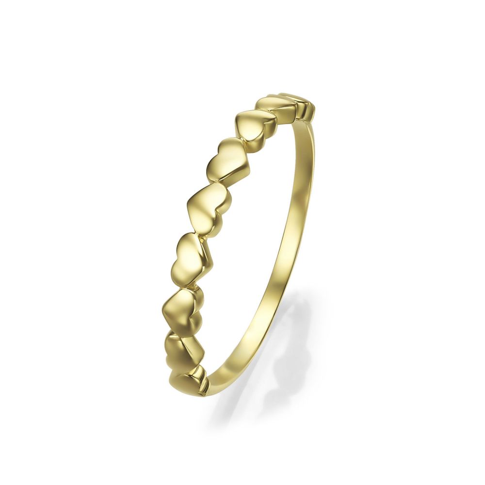 gold rings | 14K Yellow Gold Rings - Mirabel Hearts