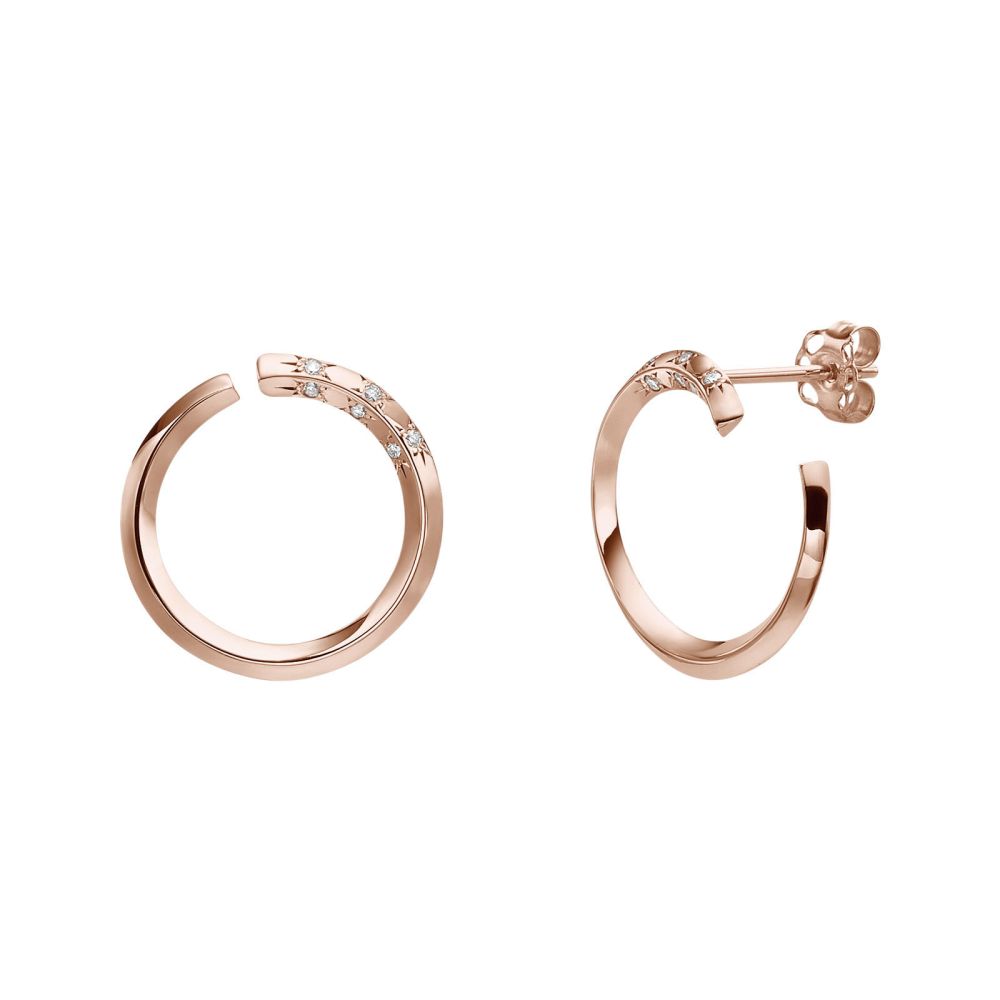Diamond Jewelry | Diamond Stud Earrings in 14K Rose Gold - Sunrise