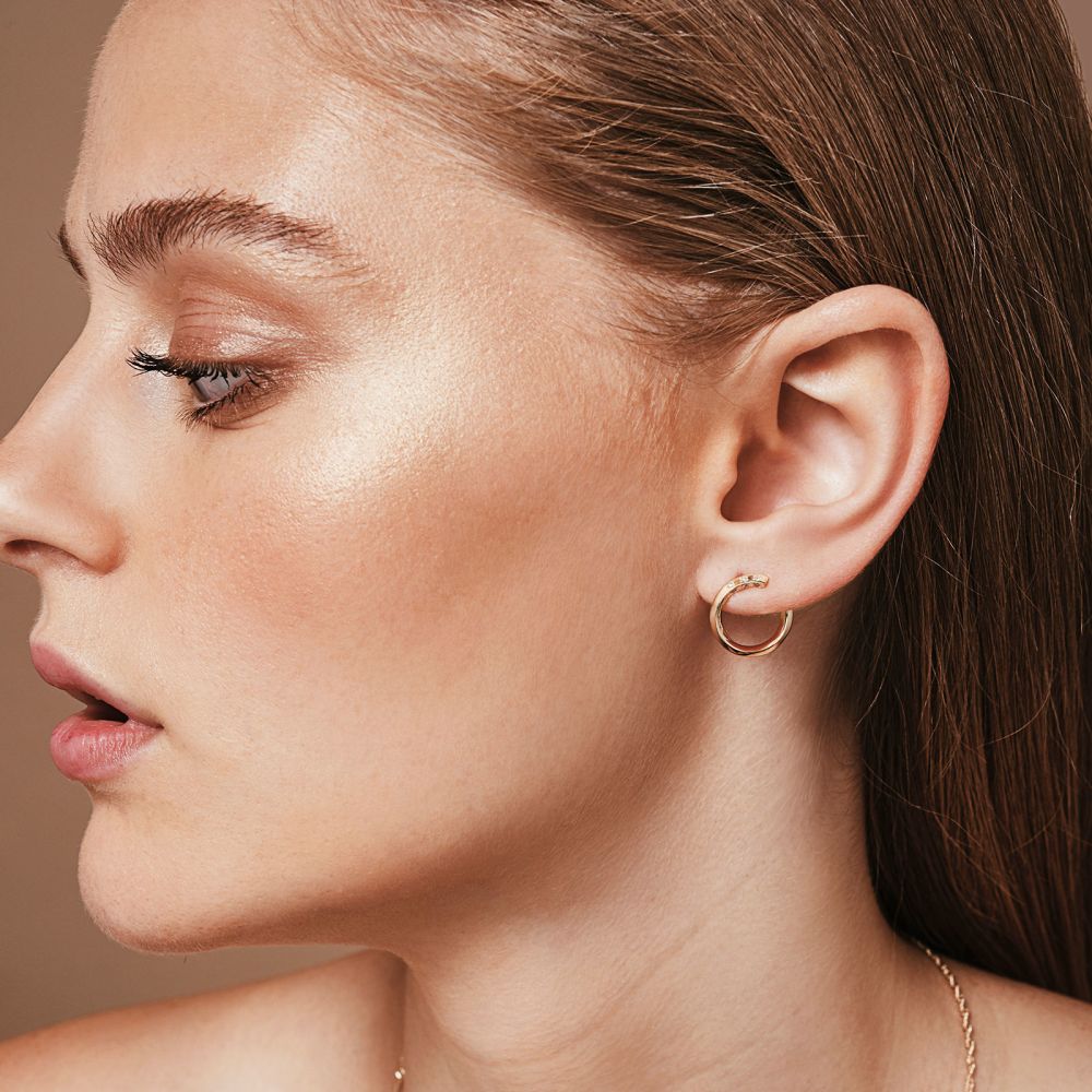 Diamond Jewelry | Diamond Stud Earrings in 14K Rose Gold - Sunrise
