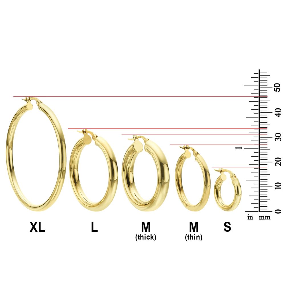 Women’s Gold Jewelry | 14K Yellow Gold Women's Earrings - M (thin)