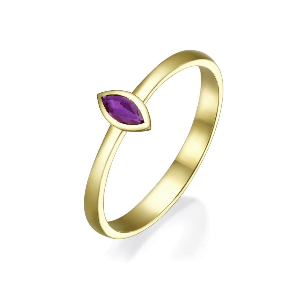gold rings | 14K Yellow Gold Ruby ring - Sol