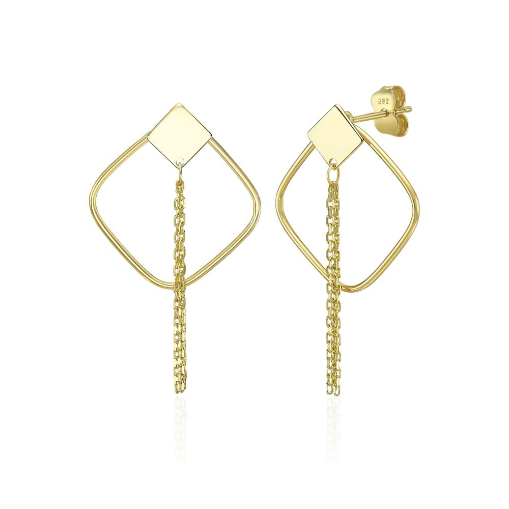 Gold Earrings | 14K Yellow Gold Women's Earrings - Emilia