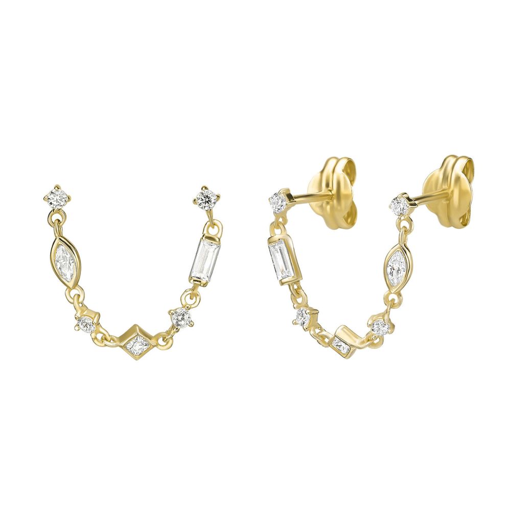 Gold Earrings | 14K Yellow Gold Earrings - Rayna