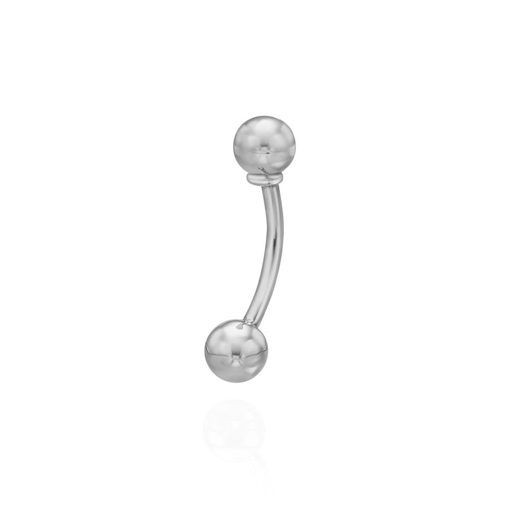 Piercing | Curved Barbell Piercing in 14K White Gold