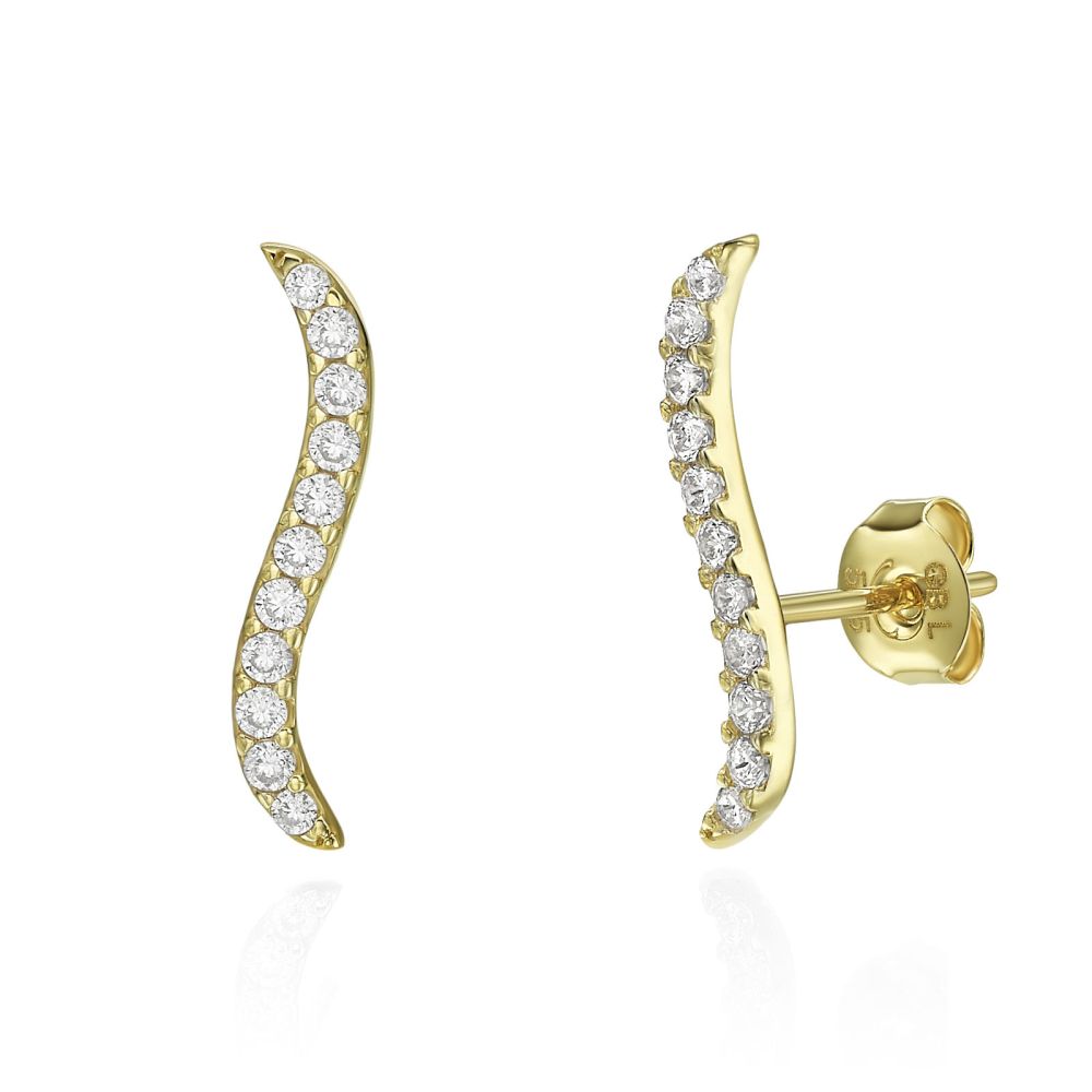 Gold Earrings | 14K Yellow Gold Women's Earrings - Hydra