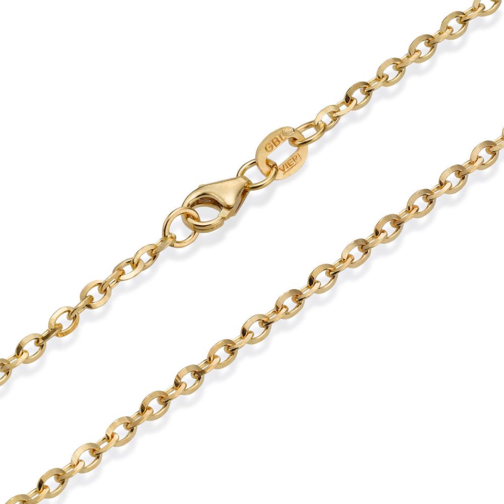 Jewelry for Men | 14K Yellow Gold Chain for Men Rollo 2.2mm Thick, 21.45
