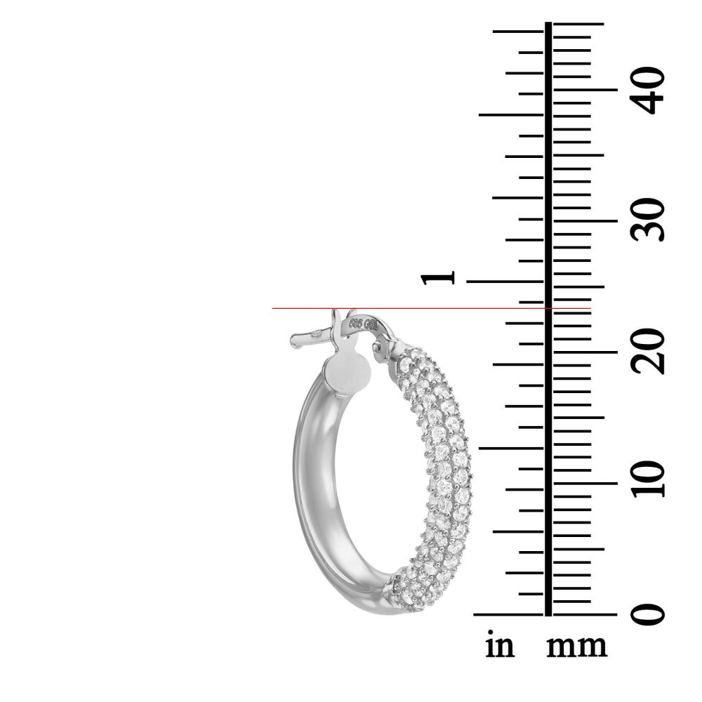 Women’s Gold Jewelry | 14K White Gold Women's Earrings - Shiny Hoop - M