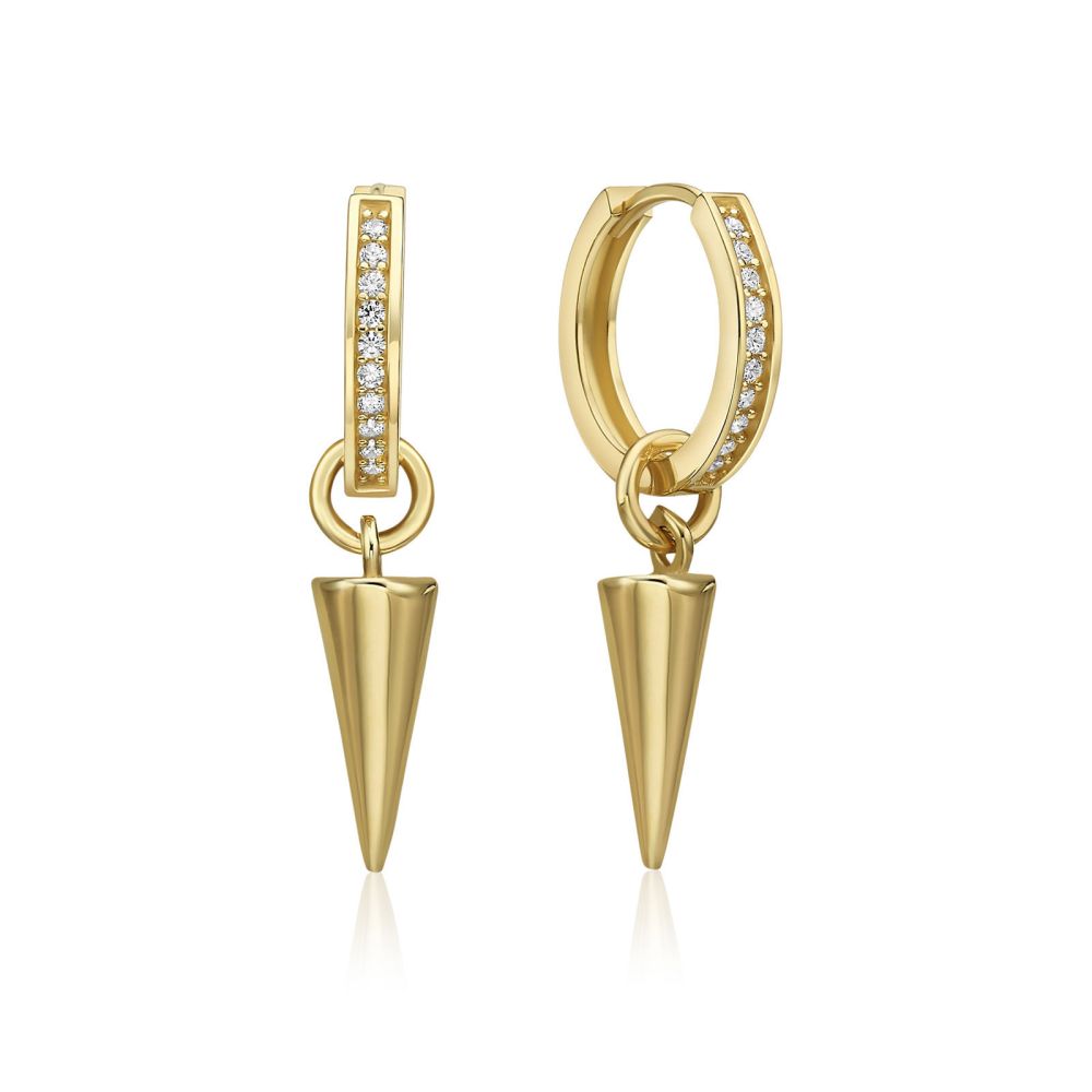 Gold Earrings | 14K Yellow Gold Women's Earrings - Charm Knit