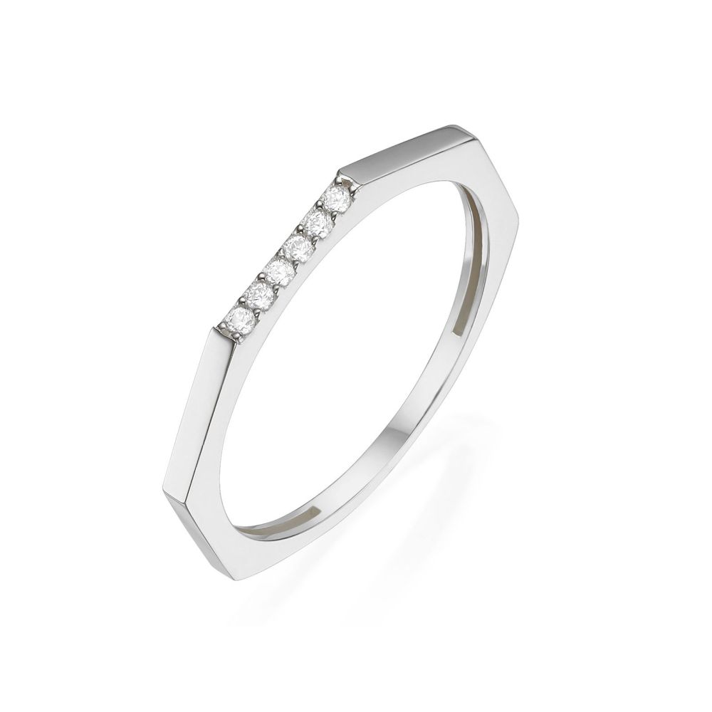 Women’s Gold Jewelry | Ring in 14K White Gold - Pentagon