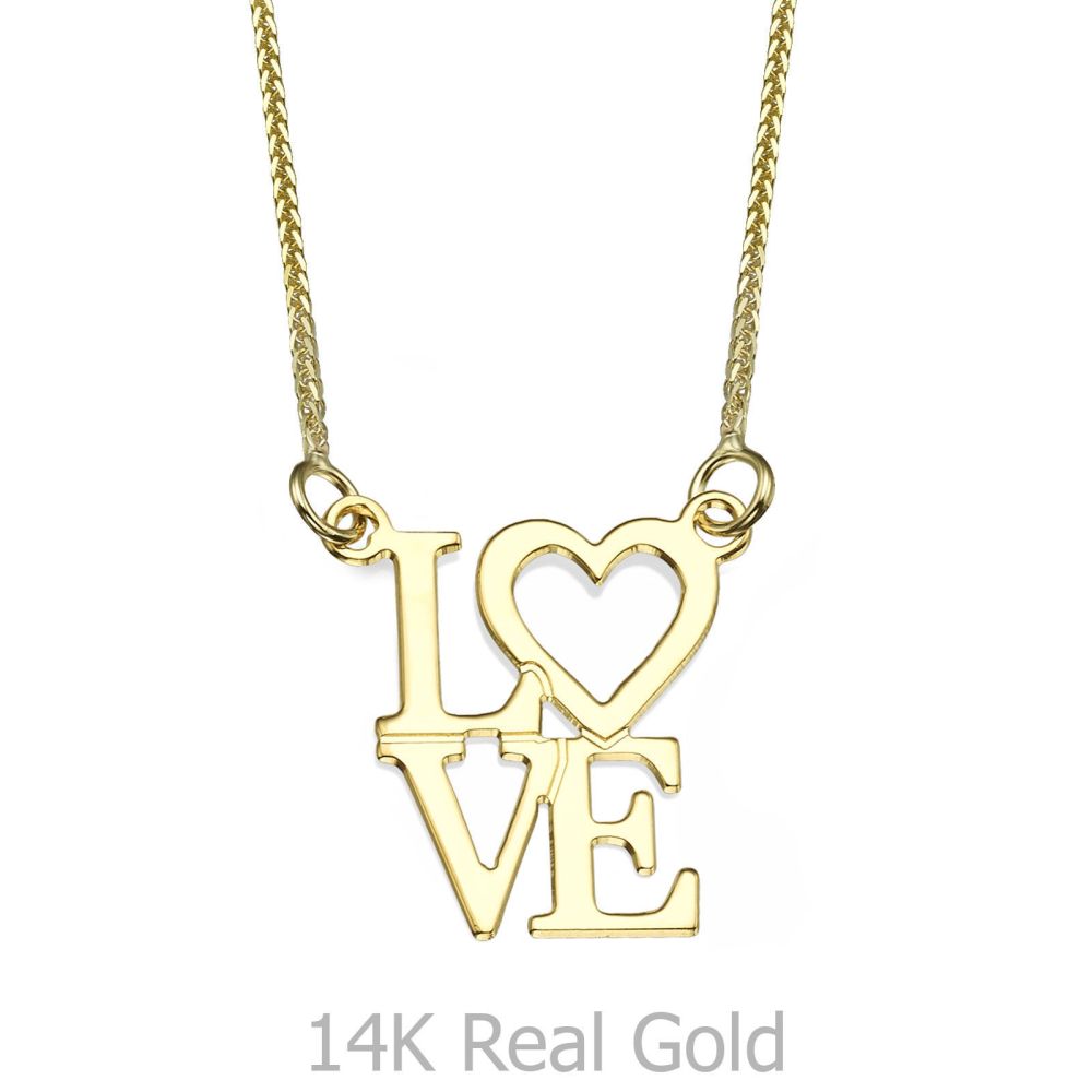 Women’s Gold Jewelry | Pendant and Necklace in Yellow Gold - Love
