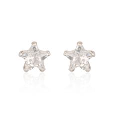 14K White Gold Kid's Stud Earrings - The North Star - Small