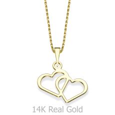 Pendant and Necklace in 14K Yellow Gold - Heart of Enduring Love