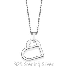 Pendant and Necklace in 925 Sterling Silver - Golden Heart