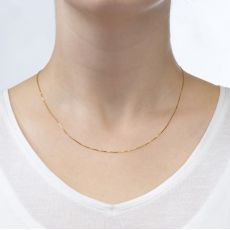 14K Yellow Gold Venice Chain Necklace 0.53mm Thick, 15.74" Length