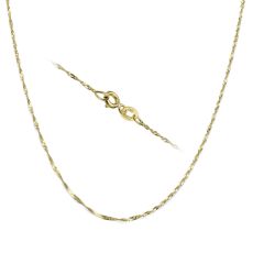 14K Yellow Gold Singapore Chain Necklace 1.6mm Thick, 16.5" Length