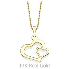 Pendant and Necklace in 14K Yellow Gold - From the Bottom of My Heart