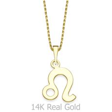 Pendant and Necklace in 14K Yellow Gold - Leo