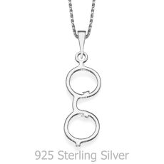 Pendant and Necklace in 925 Sterling Silver - Golden Glasses