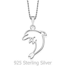 Pendant and Necklace in 925 Sterling Silver - Dear Dolphin