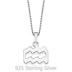 Pendant and Necklace in 925 Sterling Silver - Aquarius