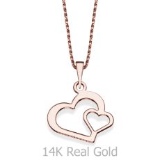 Pendant and Necklace in 14K Rose Gold - From the Bottom of My Heart