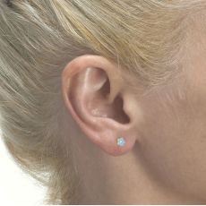 14K Yellow Gold Kid's Stud Earrings - Bluebell Flower