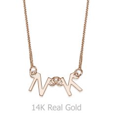 Rose Gold Necklace - Two Initials